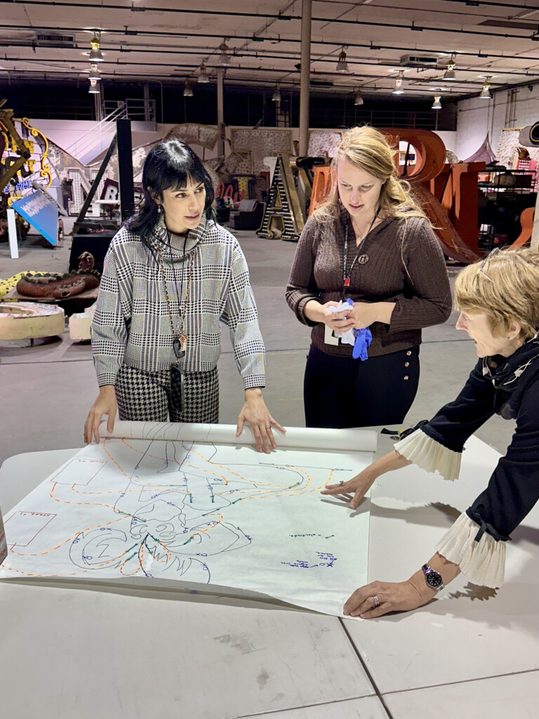 Leticia Maldonado with Neon Museum Las Vegas Staff